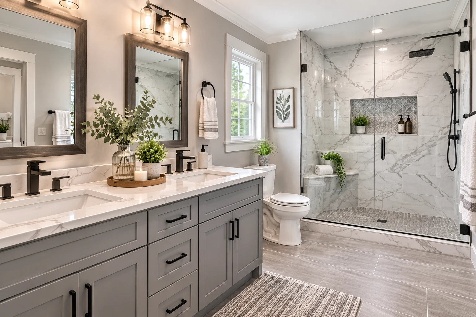 Bright bathroom remodel
