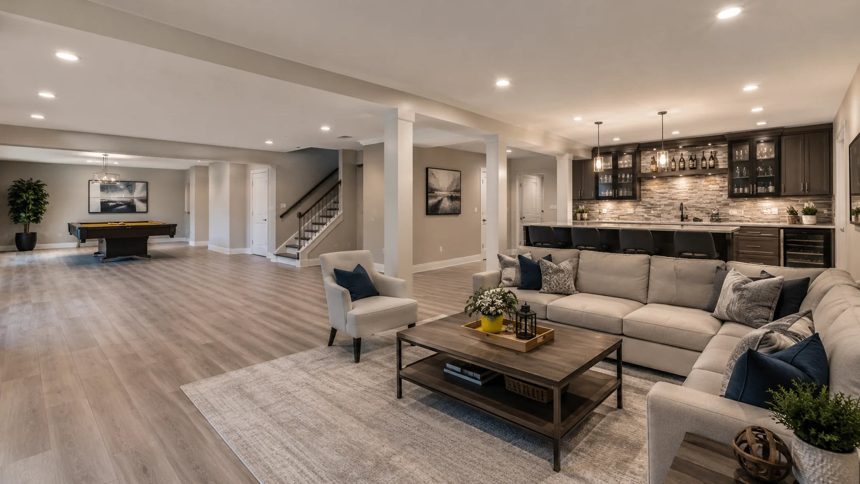 Finished basement remodeling in South Jersey